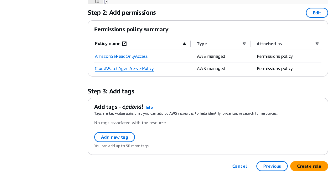 Attach Policies Screenshot