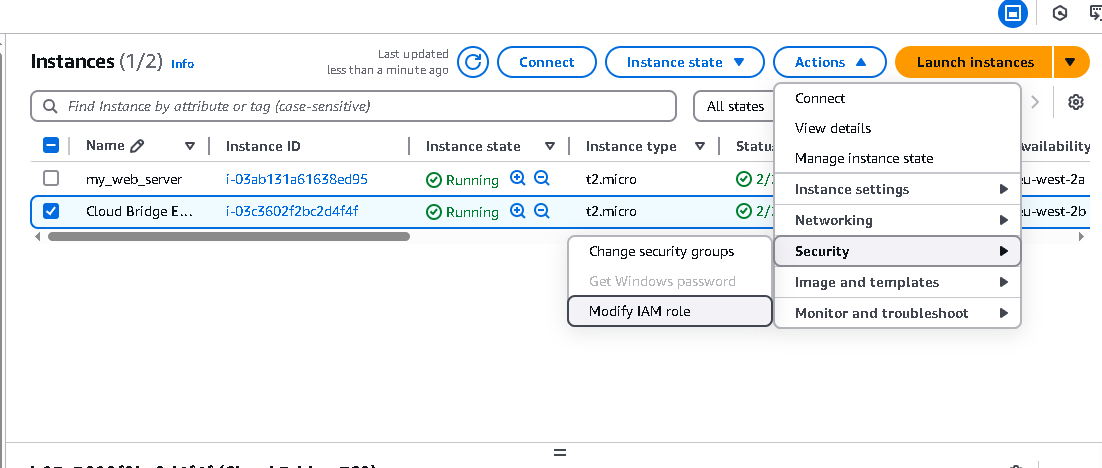 Attach to EC2 Screenshot
